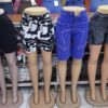 Ladies Denim Knee Length Stretch Jean Shorts