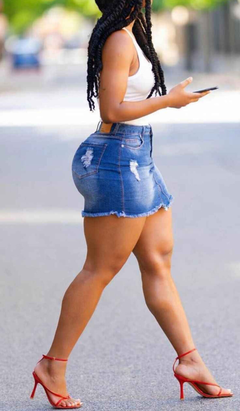 Women’s High-Waist Half-Body Denim Skirts - Image 7