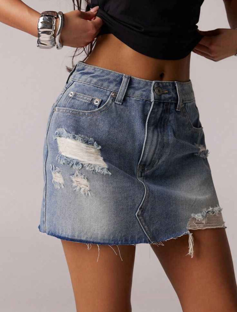 Women’s High-Waist Half-Body Denim Skirts - Image 6