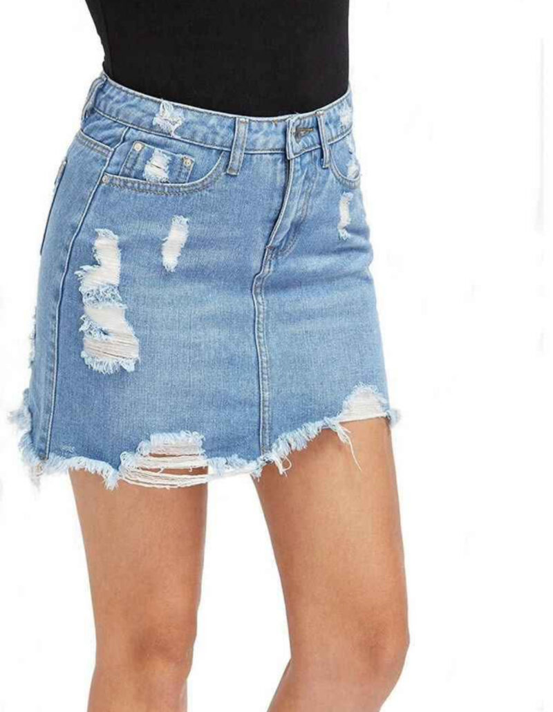 Women’s High-Waist Half-Body Denim Skirts - Image 5