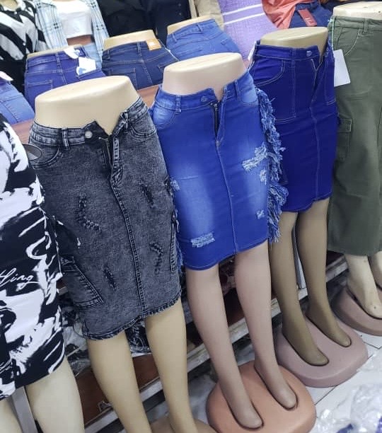 Ladies High Waisted Short Jean Skirts