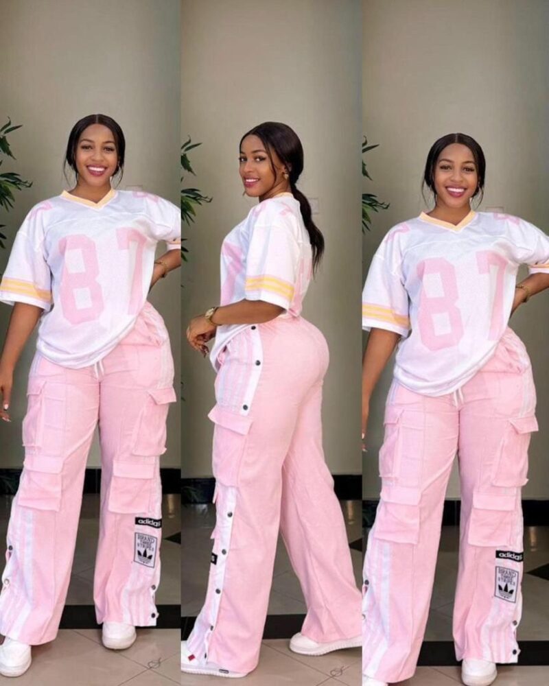 2PC Ladies Oversize Baggy T-Shirt & Cargo Pants - Image 5