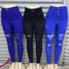 Ladies High Waist Stretch Jeans Ladies Damaged Ripped Denim Jeans Pencil Pants Custom Women Skinny Stacked Jeans