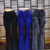 Ladies Designer Flared And Bell-Bottom Plus Size Elegant High-Waist Stretchy Flare Jean Pants/ Trousers