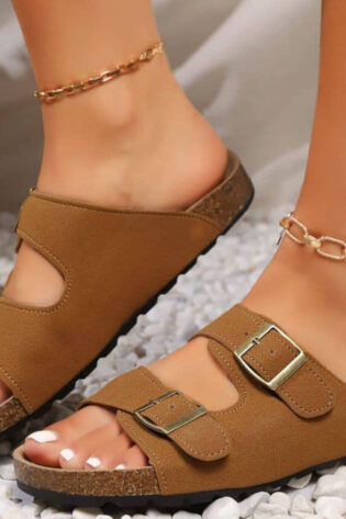 Unisex Double Buckle Sandals
