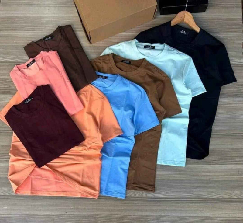 High Quality Short-Sleeved Men’s 100% Cotton Casual Oversized Round Neck Streetwear T-shirts For Men - Image 4