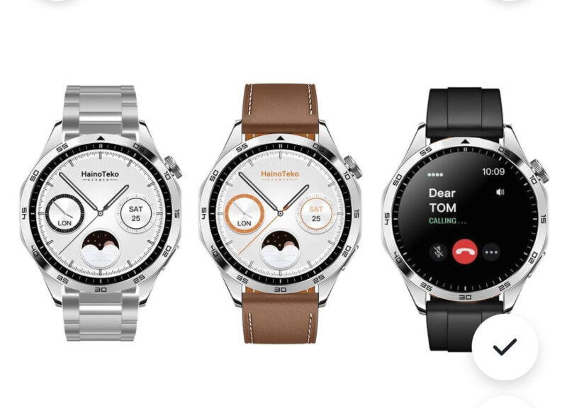 Haino Teko Germany GT4 RW-44 AMOLED Smart Watch With 3 Straps