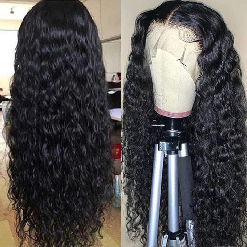 28-Inch Water Water Wave Lace Front Wigs Human 4x4 Lace Closure Wigs Human Hair Wigs - Image 3
