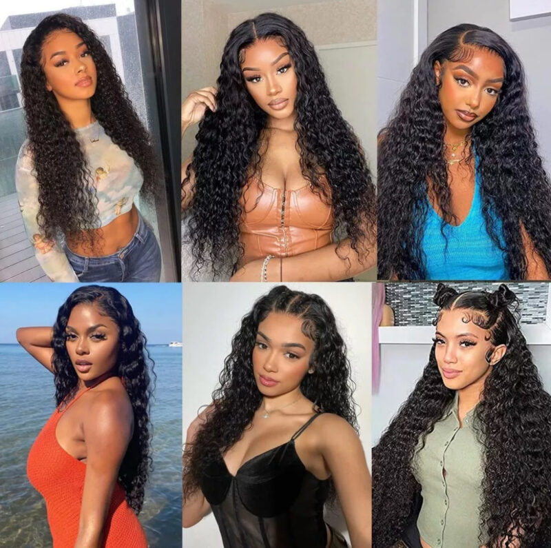 28-Inch Water Water Wave Lace Front Wigs Human 4x4 Lace Closure Wigs Human Hair Wigs - Image 4
