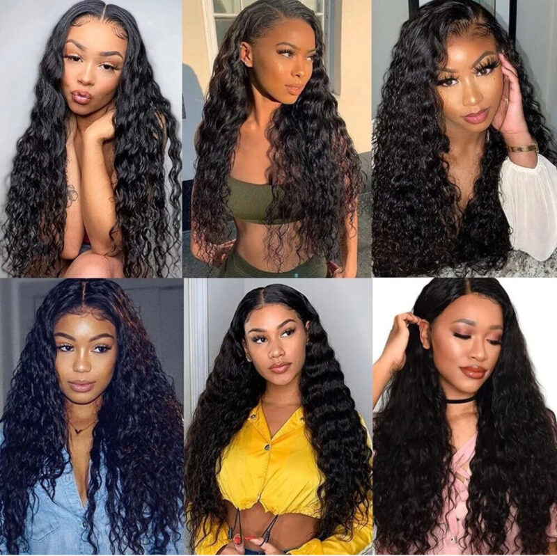 28-Inch Water Water Wave Lace Front Wigs Human 4x4 Lace Closure Wigs Human Hair Wigs - Image 5