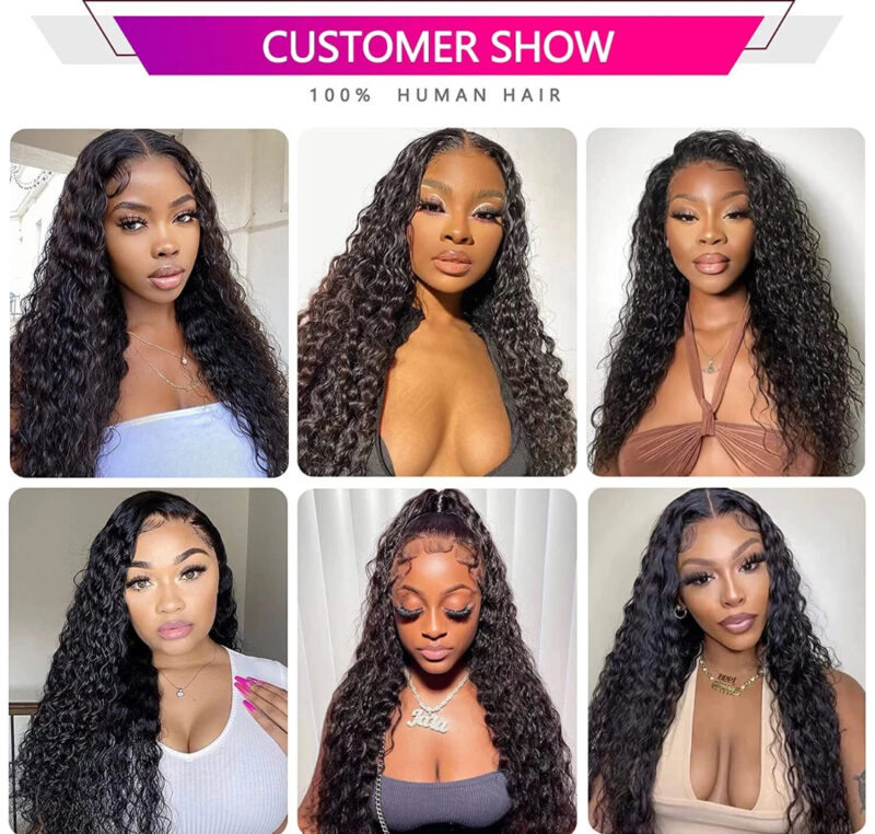 28-Inch Water Water Wave Lace Front Wigs Human 4x4 Lace Closure Wigs Human Hair Wigs - Image 7