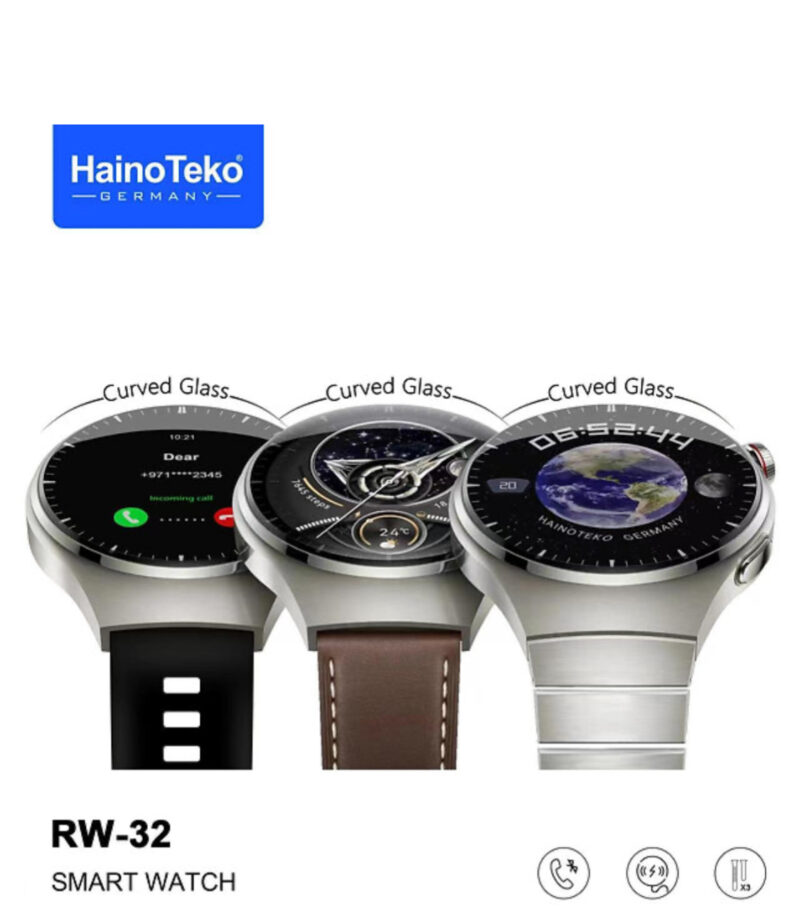 Haino Teko Germany Watch 4 Pro Model: RW-32 With 3 Pairs Strap, AMOLED Curved Glass Display! - Image 4