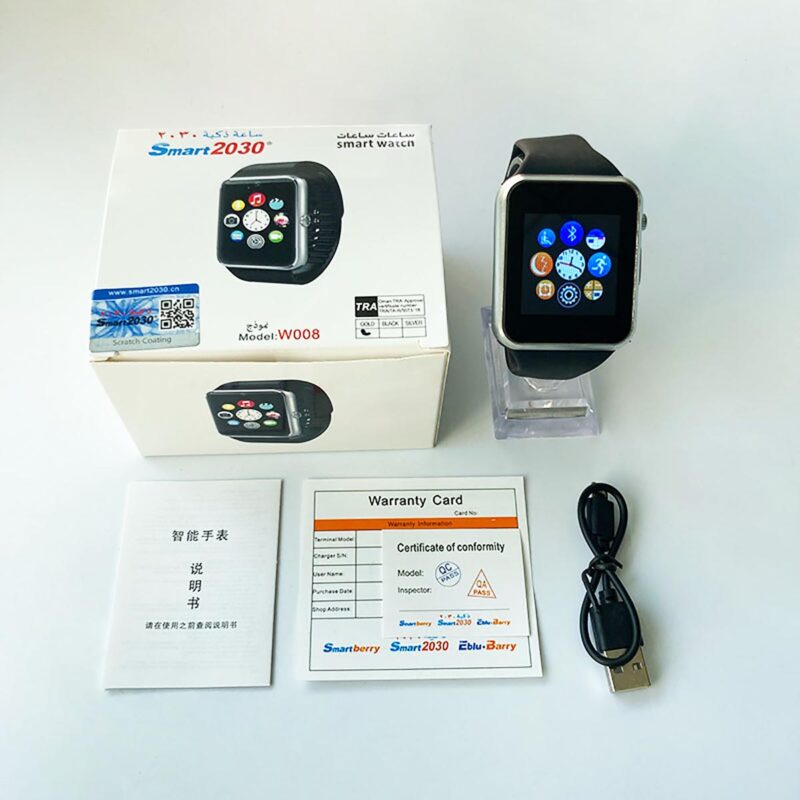 2030 W008 Smartwatch Silicone Band For Android & iOS Supports SIM Card TF Card 250MB RAM Bluetooth Connects Smartphone SMS Synchronous Camera Video Music FM Radio - Image 5