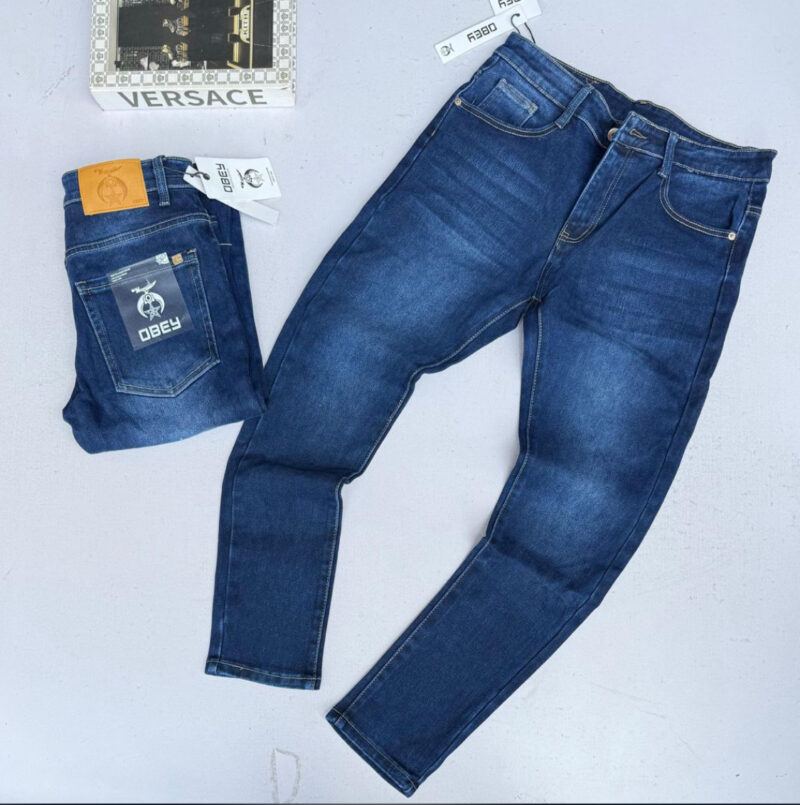 Vintage High Quality Faded Men’s Jeans Classic Casual Skinny Stretch Denim Jeans