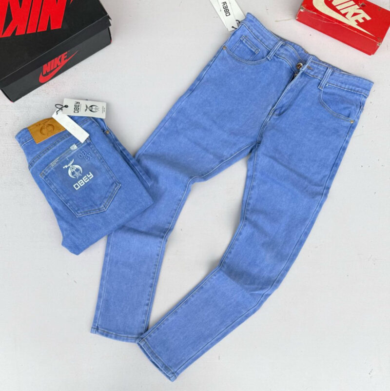 Vintage High Quality Faded Men’s Jeans Classic Casual Skinny Stretch Denim Jeans - Image 2