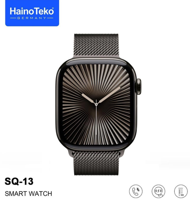 Haino Teko Germany Series 10 SQ-13 Jet Black Smart Watch With Large Screen AMOLED Display AI Voice Assistant 3 Pairs Straps And Charging Cable Designed For Ladies And Gents - Image 5