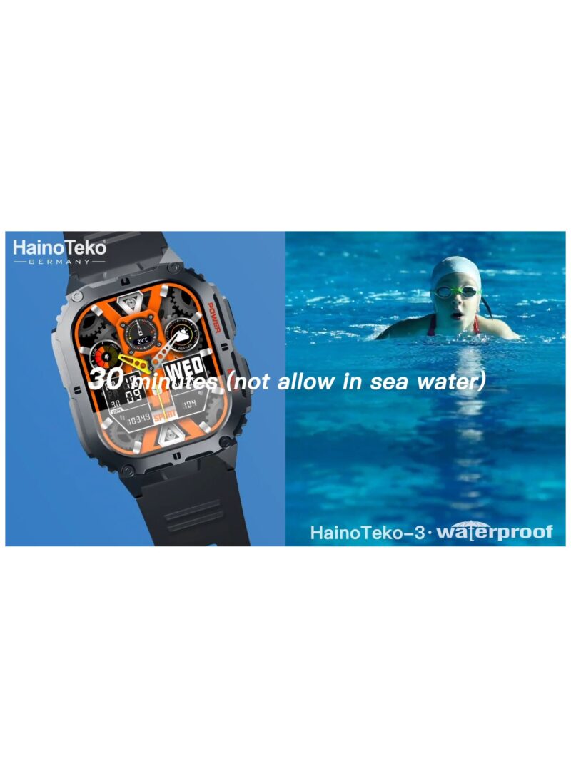 Haino Teko Germany Haino Teko-3 AMOLED Display Waterproof Smart Watch With 3 Pair Straps - Image 5