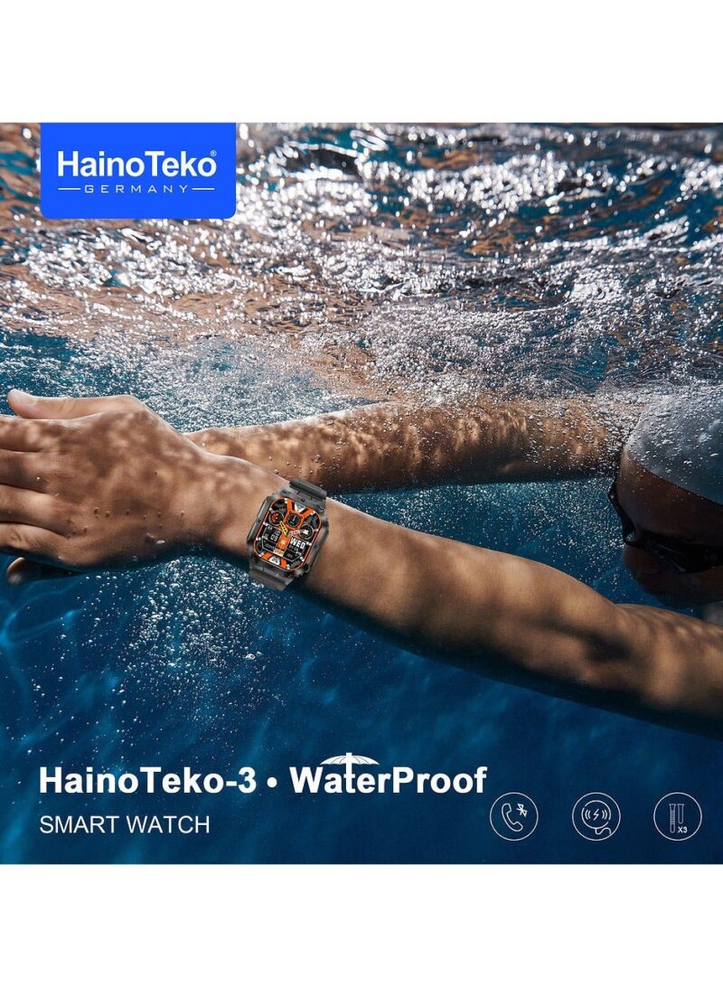 Haino Teko Germany Haino Teko-3 AMOLED Display Waterproof Smart Watch With 3 Pair Straps - Image 3