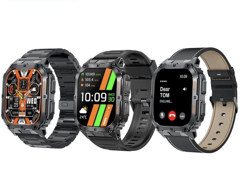 Haino Teko Germany Haino Teko-3 AMOLED Display Waterproof Smart Watch With 3 Pair Straps