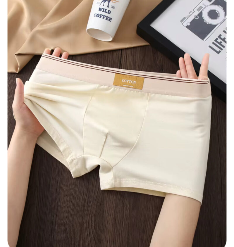 Men’s Sustainable Cotton Anti-Bacterial Breathable Mid-Rise Boxer Shorts With Custom Logo On The Waist - Image 6