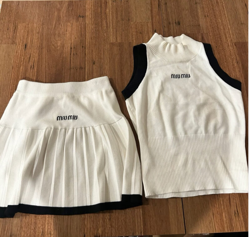 Miu Miu 2 Piece-Mini Skirt And Top-Miu Miu Skirt Set - Image 2