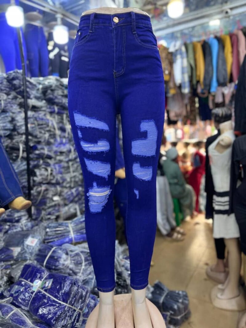 Ladies High Waist Stretch Jeans/ Ladies Skinny Denim Cotton Stretch Jeans/ Ladies Fashionable Trendy Jeans - Image 3