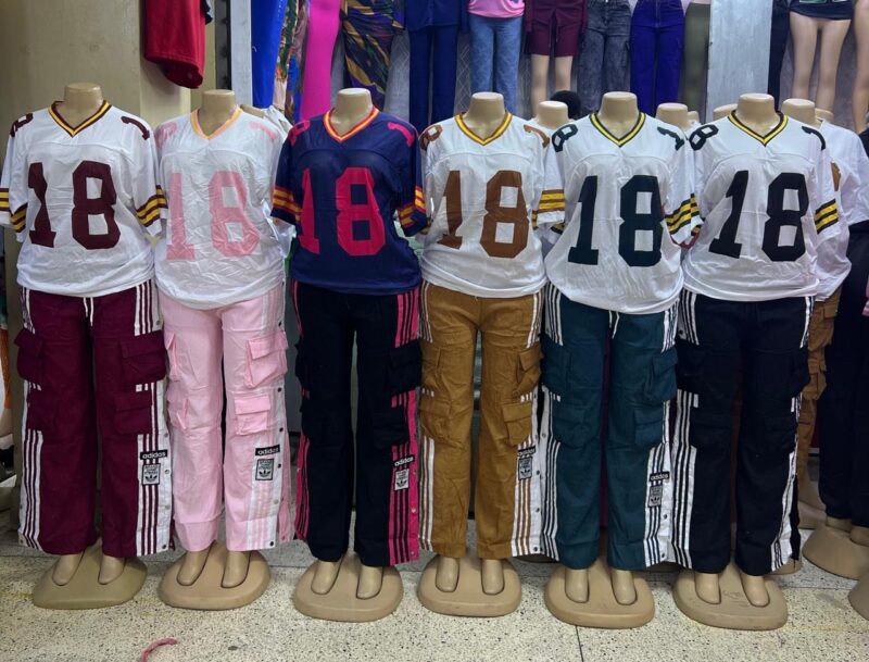 2PC Ladies Oversize Baggy T-Shirt & Cargo Pants