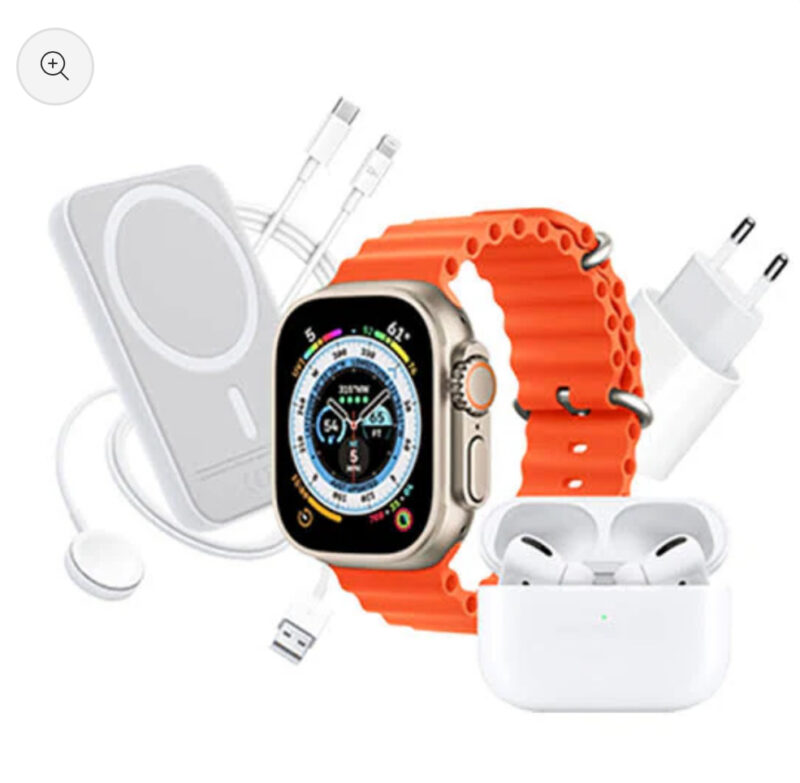 X8 Unique Combination 8-1n-1 Smart Watch Bundle: 20W Charger, PD Cable, AirPods Pro 2, Wireless Charging, External Battery, Power Bank, Watch Band - Image 4