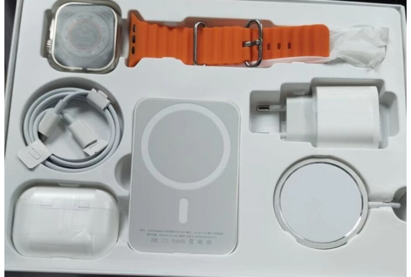 X8 Unique Combination 8-1n-1 Smart Watch Bundle: 20W Charger, PD Cable, AirPods Pro 2, Wireless Charging, External Battery, Power Bank, Watch Band - Image 3