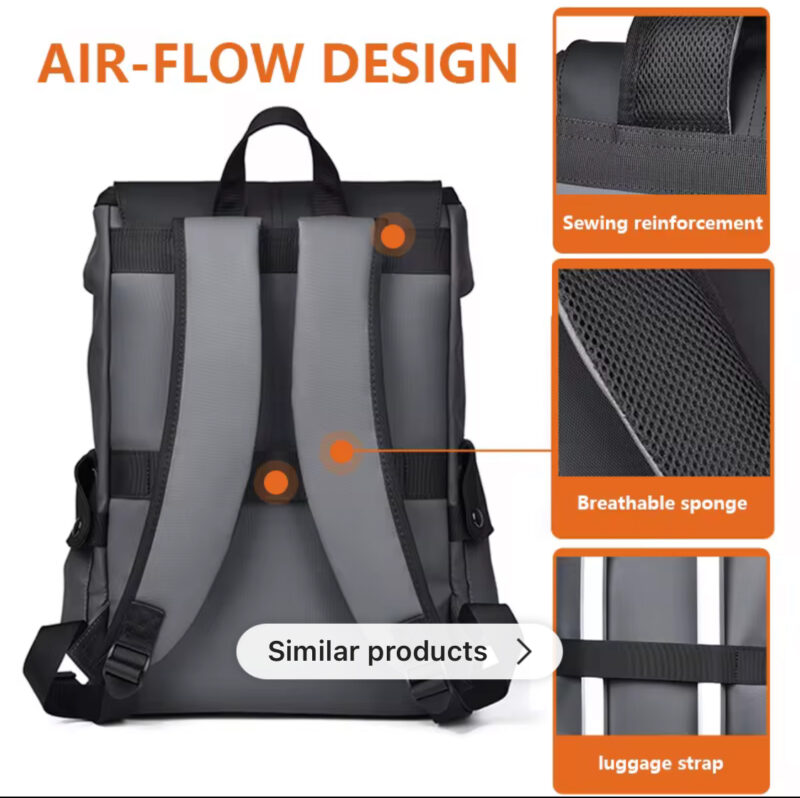 Men's Large Capacity High Quality Backpack - Heavy-Duty Laptop Bag with 15.6" Tablet/Laptop Compartment, Adjustable Shoulder Straps, Zippered Front Pocket - Durable Carry-On for Business, Travel, School, Everyday Commute - Minimalist Professional Backpack (Black/Office Color Options), Work Bag, Modern Aesthetic, Study Construction, College Students - Image 11