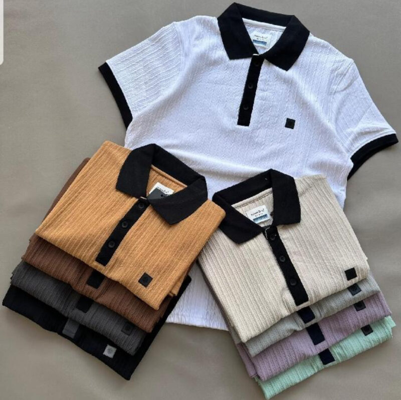 Men's Summer Breathable Shirt - Short Sleeve Button-Up Knit Top with Collar, Solid Color Casual Comfort, Machine Washable & Wrinkle-Resistant for Office & Leisure Wear, Classic Collar Design, Easycare Fabric, Versatile Clothing, Modern Menswear, Durable Construction, Weekend Wear