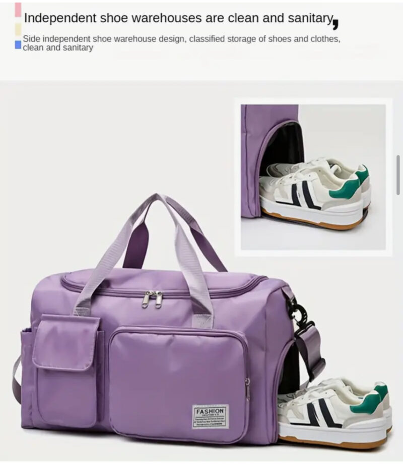 Unisex Large Capacity Travel Gym Bag with Shoe Compartment & Dry-Wet Separation - Durable Nylon Sports Duffel for Women/Men, Casual Commute, Sports, Student Essentials, Sports Equipment Carrier | Modern Luggage Design | Functional Organizer Pockets, Sports Bag - Image 10