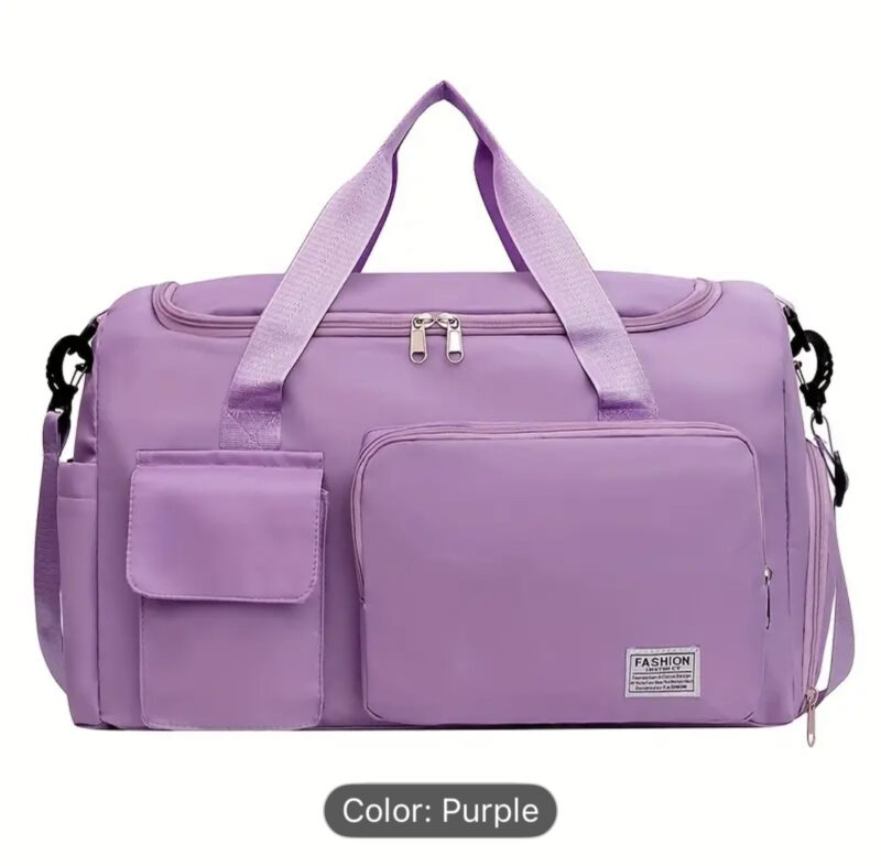 Unisex Large Capacity Travel Gym Bag with Shoe Compartment & Dry-Wet Separation - Durable Nylon Sports Duffel for Women/Men, Casual Commute, Sports, Student Essentials, Sports Equipment Carrier | Modern Luggage Design | Functional Organizer Pockets, Sports Bag