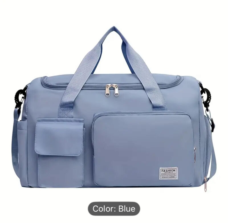 Unisex Large Capacity Travel Gym Bag with Shoe Compartment & Dry-Wet Separation - Durable Nylon Sports Duffel for Women/Men, Casual Commute, Sports, Student Essentials, Sports Equipment Carrier | Modern Luggage Design | Functional Organizer Pockets, Sports Bag - Image 11